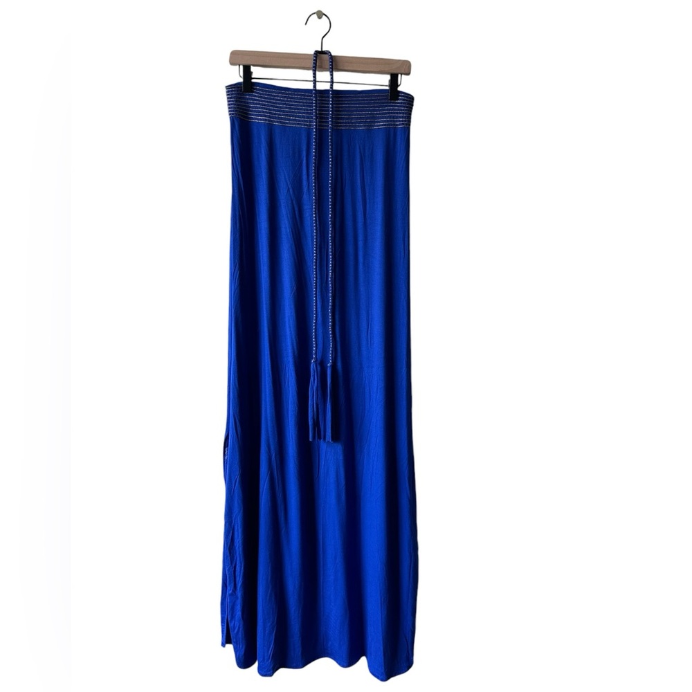 Royal Blue Moroccan Touch Tube Top Maxi Dress